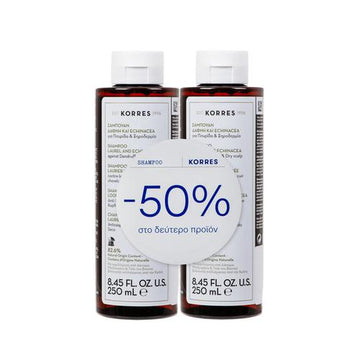Korres Shampoo Δάφνη + Echinacea Κατά της Πιτυρίδας + της Ξηροδερμίας -50% Στο Δεύτερο Προϊόν  2x250ml